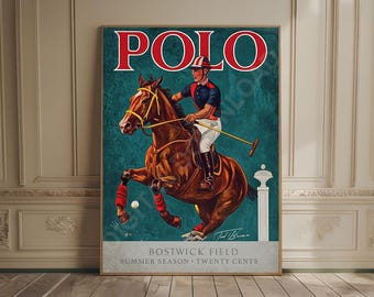 vintage polo game horse lover equestrian gift horse riding print horse art luxury country club polo player farmhouse decor equestrian gift