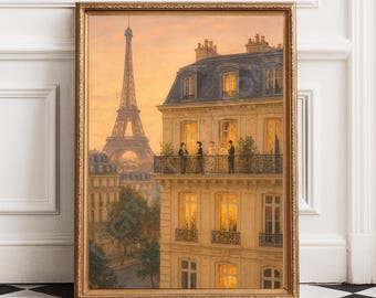 パリの街並みの油絵アートプリントカフェ水彩画ヨーロッパの街並みの