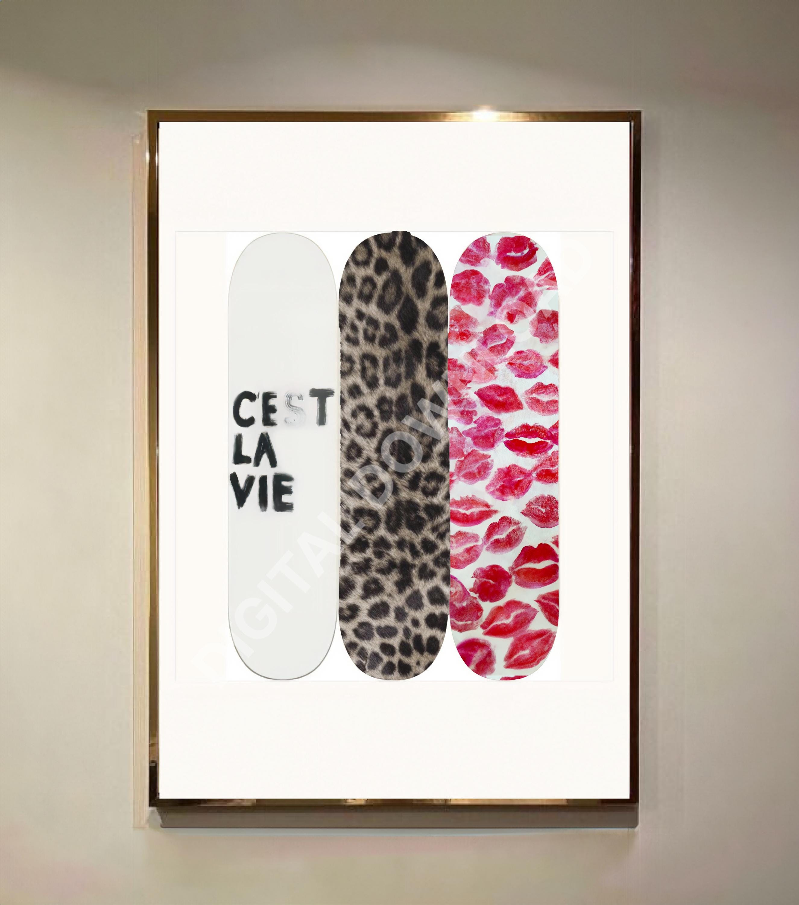 Cheetah Skateboard C'est La Vie Wall Art Animal Print Luxury