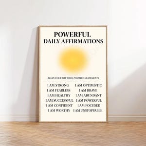 Daily Affirmations Aura Poster, Affirmation Print, Mental Health Poster ...
