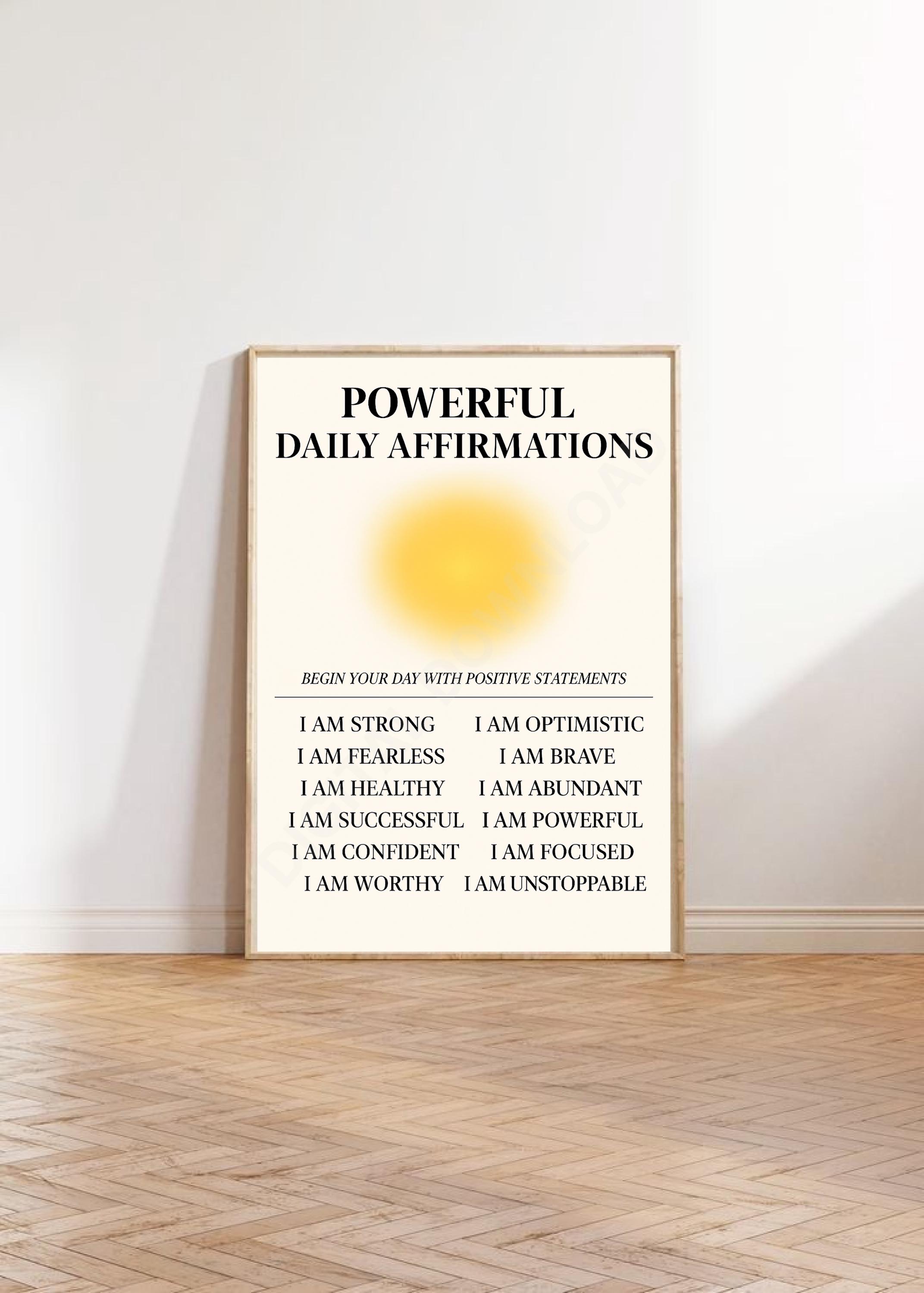 Daily Affirmations Aura Poster, Affirmation Print, Mental Health Poster ...