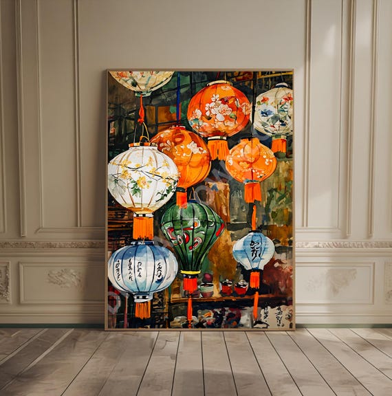 Chinese Lantern Art Traditional China Print Japan Art Oriental
