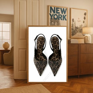 Cheetah Heels Print Preppy Dorm Decor Trendy Leopard Print Shoes Slay Poster Luxury Wall Art Girly Fashion Wall Print Chic Gift for Her