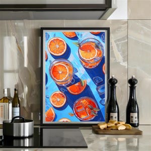 Aperol Spritz Druck Lustige Getränke Poster Alkohol trinken Vintage Happy Hour Dekor Trendy Bar Warenkorb Wandkunst Orange Cocktail Retro Italien Küche