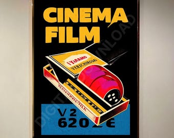 Vintage Film Poster Retro Photography Art Vintage Pop Art Old Cinema Retro Advertisement Decor Graphic Design Art Deco Housewarming Gift