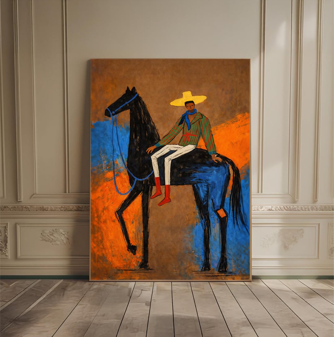 Vintage Western Cowboy Poster - Rustic Rodeo Wall Art With Stripes ...