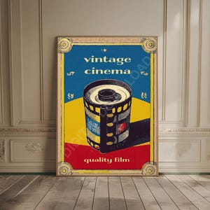 Vintage filmposter retro fotografie kunst vintage pop-art oude bioscoop advertentie muur decor grafisch ontwerp art deco housewarming cadeau