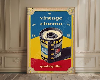 Vintage Film Poster Retro Photography Art Vintage Pop Art Old Cinema Advertisement Wall Decor Graphic Design Art Deco Housewarming Gift