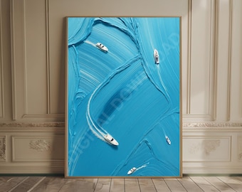Luxury Yacht Poster, Old Money Yacht Print, Boat Print, Old Money Aesthetic, Luxury Fashion Print, Yacht Club Print, Textured Oil Painting