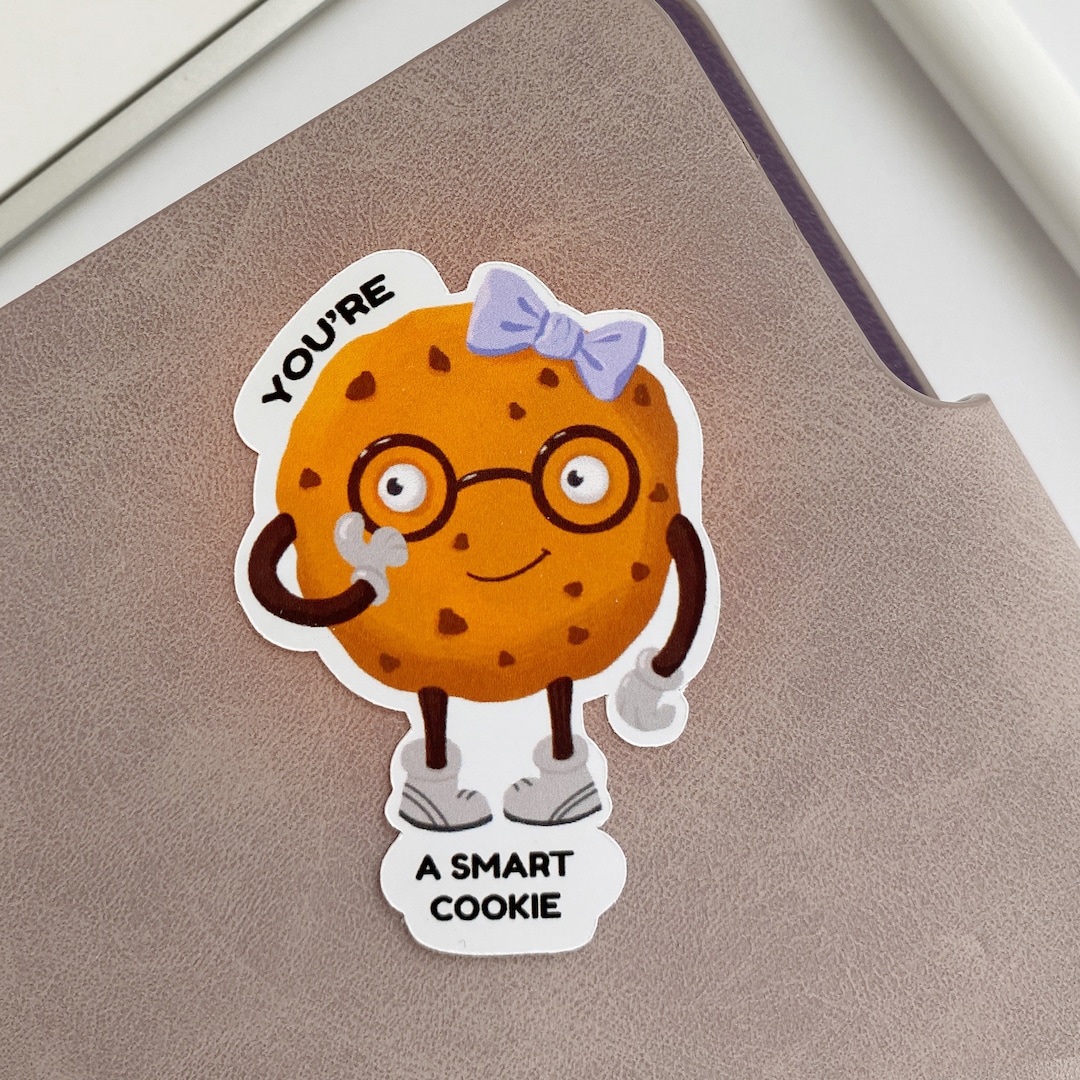 funny-cookie-sticker-smart-cookie-sticker-cute-sticker-quote-sticker
