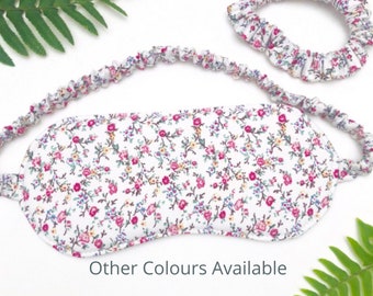 Floral Eye Mask & Scrunchie Set | Pretty gift set | Hand made in the UK