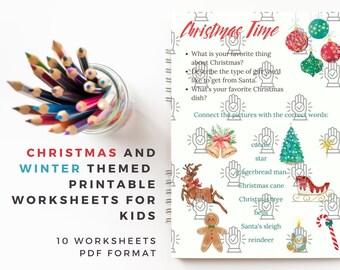 10 Christmas and Winter Themed Printable Worksheets for Kids