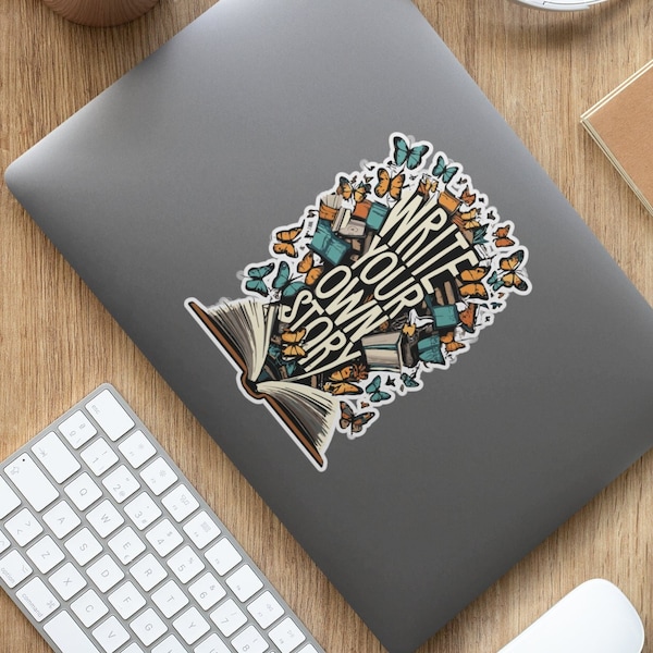 Writer Laptop Sticker, Future Bestselling Author Gift Writing Inspiration, Write Your Story Christmas Present Bookish Things Gift for Her