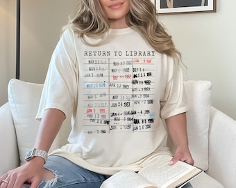 Return to Library Shirt, Vintage Library Book Lover T-Shirt, Bookish Gift for Her Him Reader Librarian English Teacher Bookstore Retro Tee