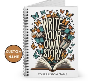 Personalized Author Journal Gift for Writers, Novel Writing Motivation Custom Notebook Poetry, Nanowrimo Planning, Bookish Gift Book Lover