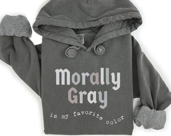 Donkere romantiek lezer moreel grijze hoodie, moreel grijs is mijn favoriete kleur sweater, pittige boekenliefhebber schurk roetvlek lezing cadeau Booktok