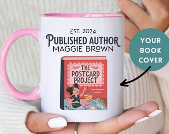 Published Author Gift Mug, New Author Gift, Personalized Writer Gift for her, Book Birthday Gift, Bookish Coffee Mug Custom Book Cover Cup