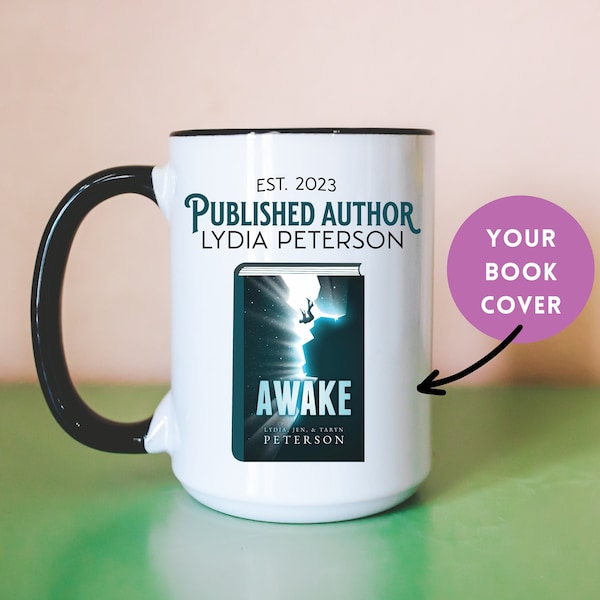 Custom Published Author Mug, New Author Gift, Personalized Writer Gift, Book Birthday Gift, Bookish Coffee Cup Book Cover Custom Name Unique