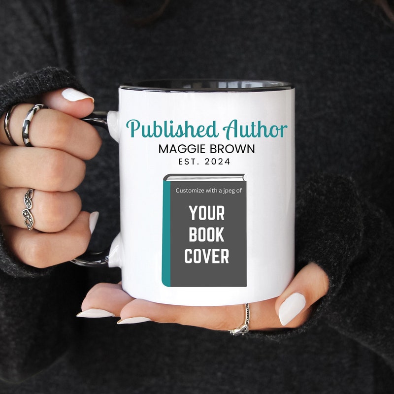 Personalized Author Mug, Published Author Gift, Custom Writer Gift, Future Bestselling Author, Bookish Coffee Mug Book Cover Custom Name Cup