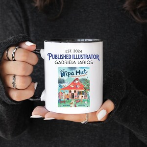 Custom Published Illustrator Mug, Artist Gift New Book Release, Personalized Author Book Cover Coffee Mug, Picture Book Illustrator Gift Cup Black - 11oz