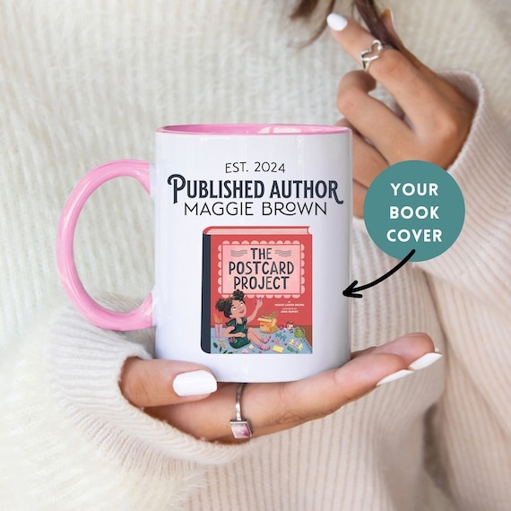 Published Author Gift Mug, New Author Gift, Personalized Writer Gift for her, Book Birthday Gift, Bookish Coffee Mug Custom Book Cover Cup