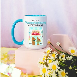 Custom Published Illustrator Mug, Artist Gift New Book Release, Personalized Author Book Cover Coffee Mug, Picture Book Illustrator Gift Cup Blue - 15oz