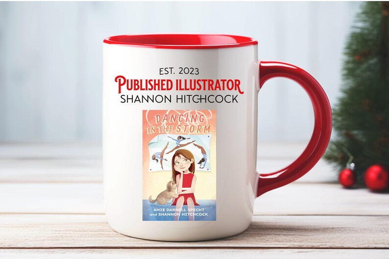 Custom Published Illustrator Mug, Artist Gift New Book Release, Personalized Author Book Cover Coffee Mug, Picture Book Illustrator Gift Cup Red - 11oz