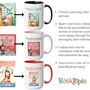 Custom Published Illustrator Mug, Artist Gift New Book Release, Personalized Author Book Cover Coffee Mug, Picture Book Illustrator Gift Cup image 10
