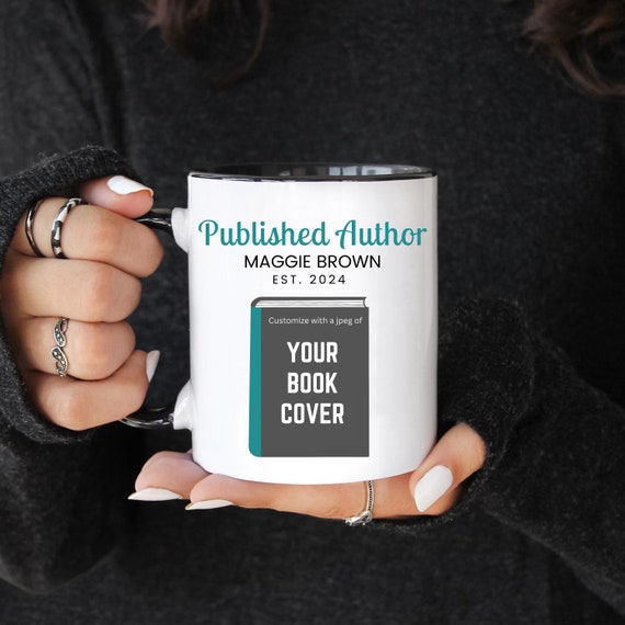 Personalized Author Mug, Published Author Gift, Custom Writer Gift, Future Bestselling Author, Bookish Coffee Mug Book Cover Custom Name Cup