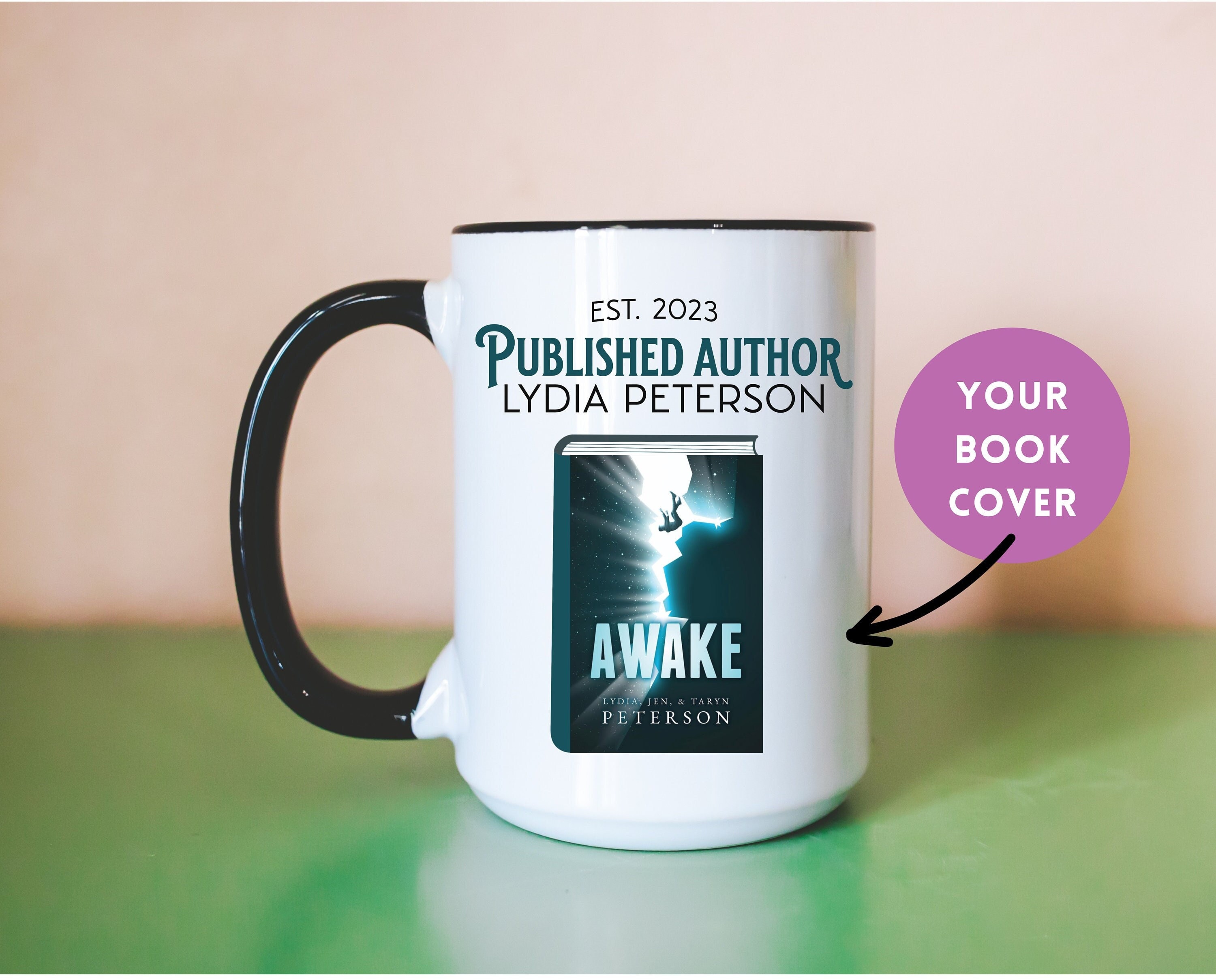 Custom Published Author Mug, New Author Gift, Personalized Writer Gift, Book Birthday Gift, Bookish Coffee Cup Book Cover Custom Name Unique