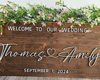 Wedding Welcome Sign, Personalized Wooden Sign, Welcome Sign, Wedding 3D wooden Sign, Wooden Wedding Sign, Custom Sign, Custom Welcome Sign