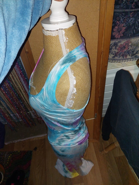 tie dye bodycon maxi dress Vesper Remington bandeau bodycon thigh split maxi dress in Black 12 / Black main image 0