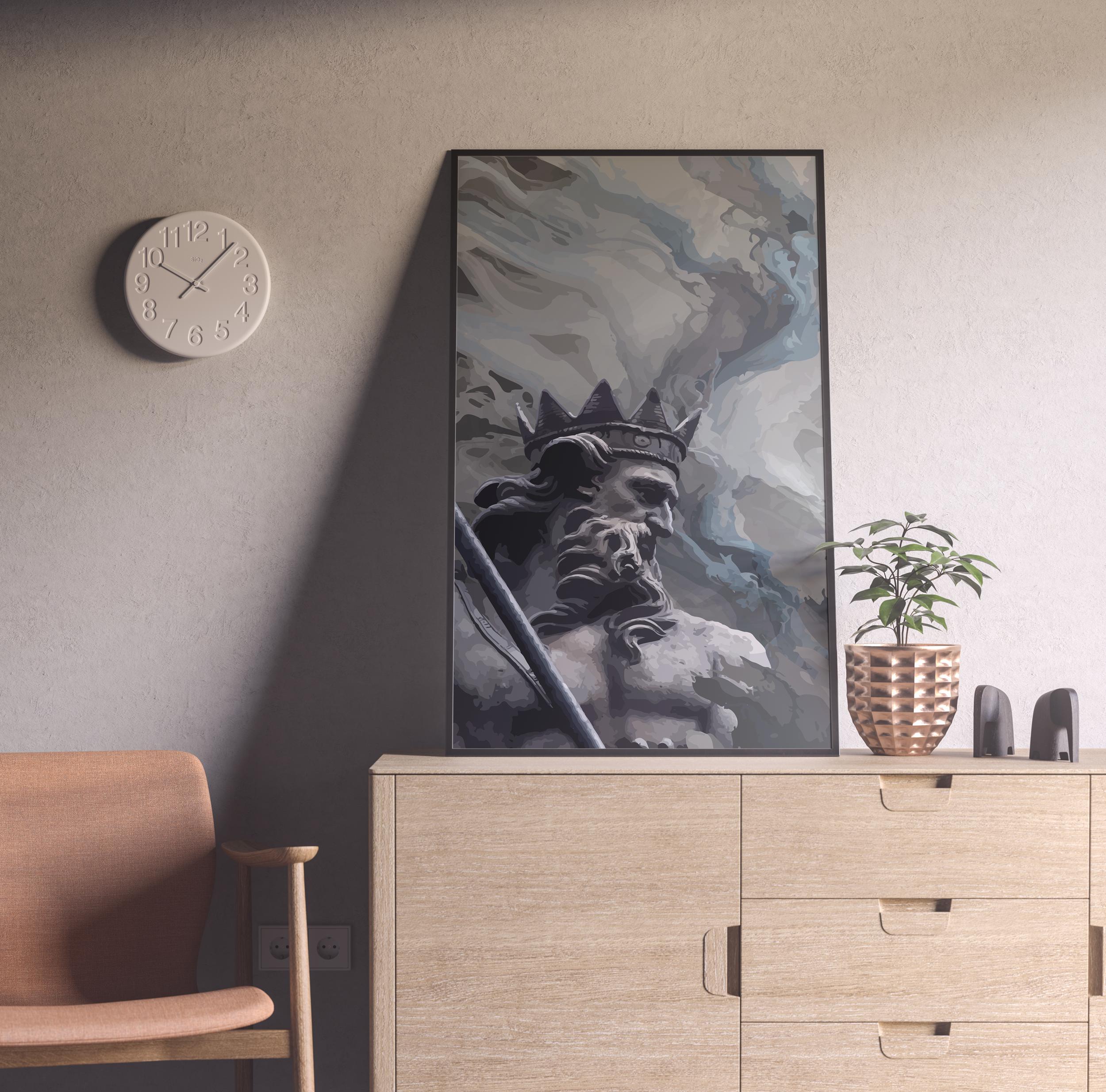 Ancient Greek Mythology Art, Poseidon God of the Sea Wall Decor ...