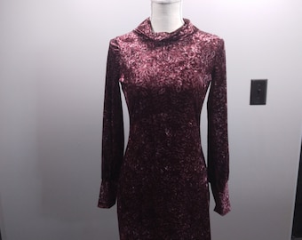 Handmade Velvet Long Sleeve Dress, Size: Small