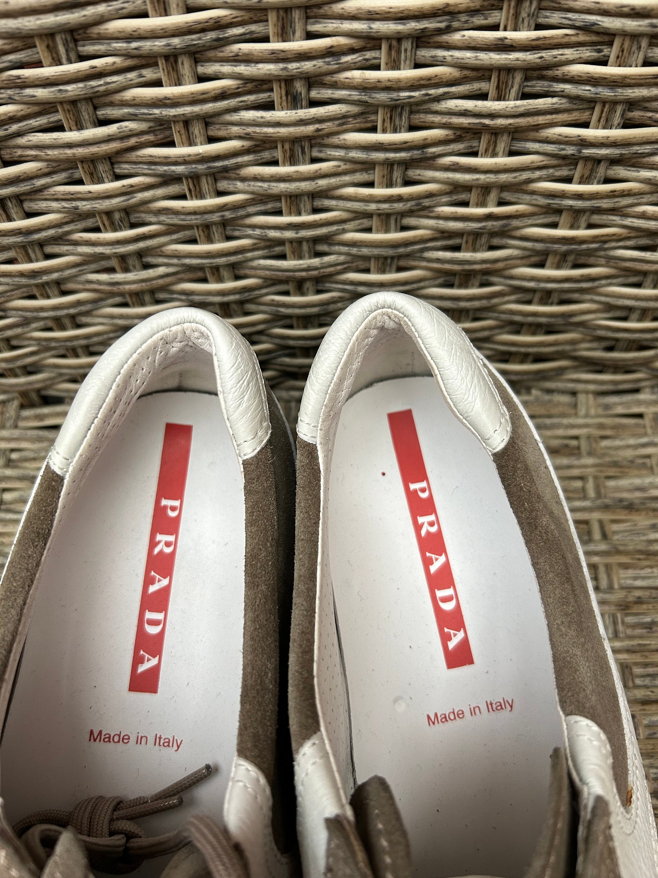 Vintage Prada Sport Two Tone Low-top Beige Trainers 39.5 - Etsy Vintage Prada Sport Two Tone Low-top Beige Trainers 39.5 - Etsy