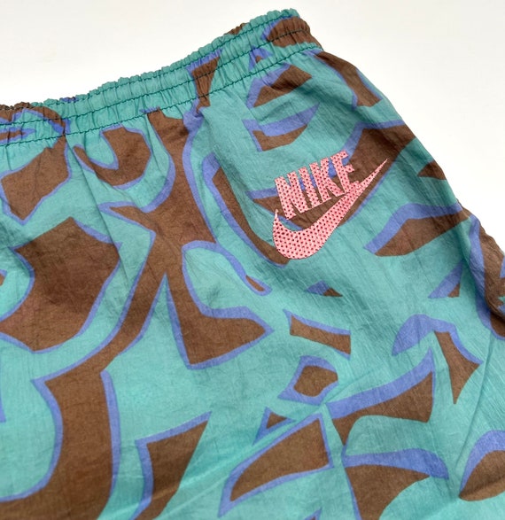 Vintage 90’s Nike Swim Nylon Shorts Abstract Geom… - image 4