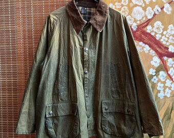 Vintage Barbour Beaufort Jacket C40 M 90s Wax Cotton Hunting Field 