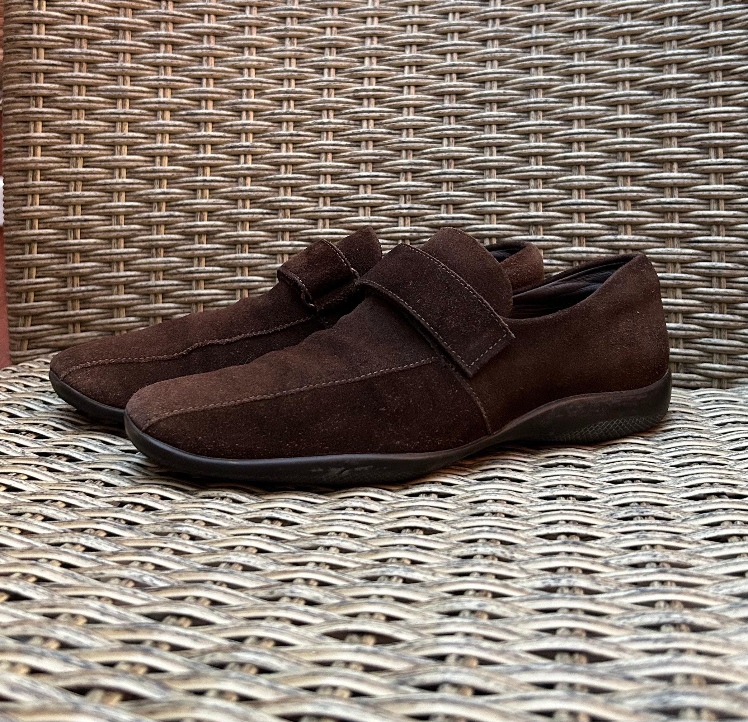 Vintage Prada Sport Brown Suede Square Toe Low-top Slip-on Shoes Loafers Size 37 - Etsy Vintage Prada Sport Brown Suede Square Toe Low-top Slip-on Shoes Loafers Size 37 - Etsy