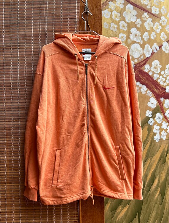 Vintage 00s Nike Zip up Hoodie Orange Size M Dead Stock Etsy