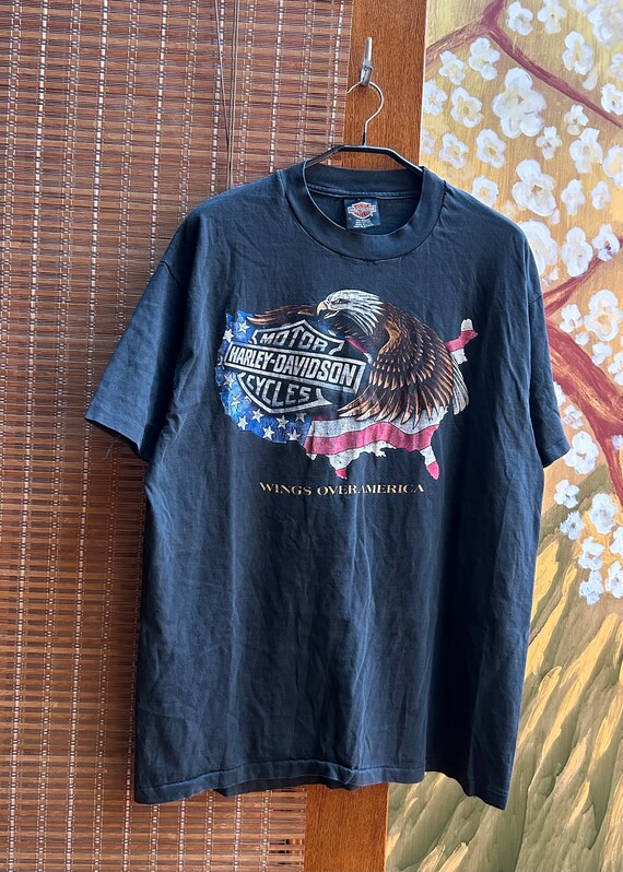 Vintage 1995 Harley-davidson Wings Over America T-shirt Size XL 