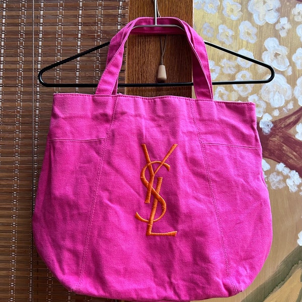 Vintage YSL Parfums Canvas Tote Bag