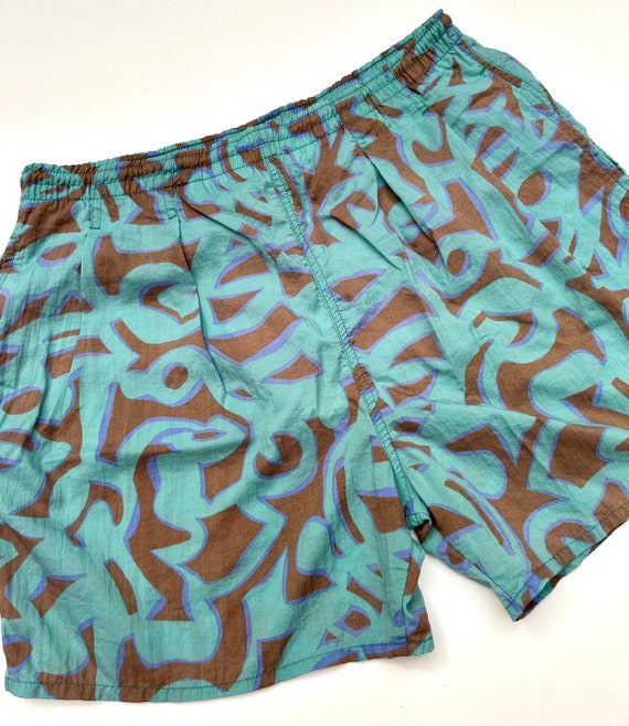 Vintage 90’s Nike Swim Nylon Shorts Abstract Geom… - image 3
