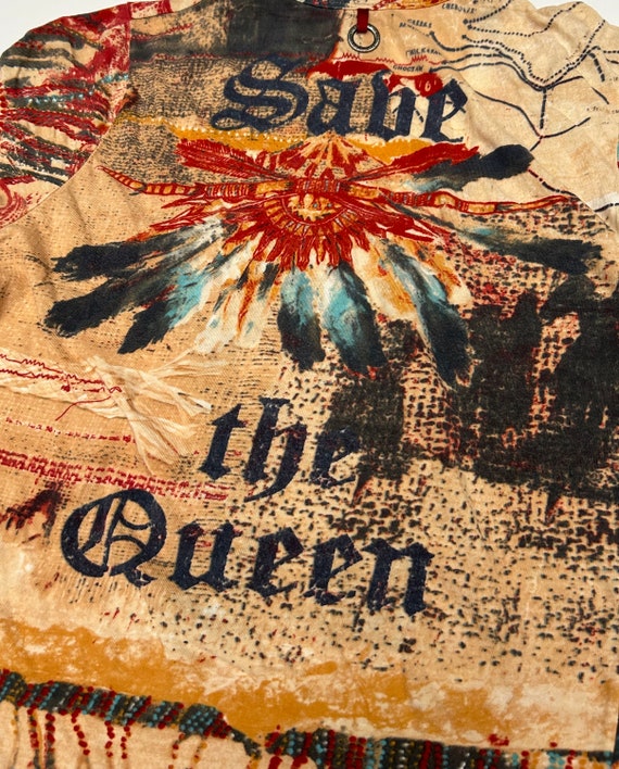 Vintage Save the Queen Printed T-shirt Size Large… - image 4