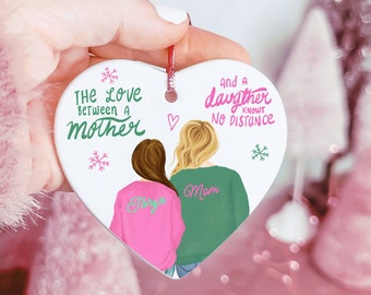 Custom Mother and Daughter Ornament, Mother day gift 2024, Personalized Mom gift for Mother day, Ceramic ornament for Mom 2024 from daughter