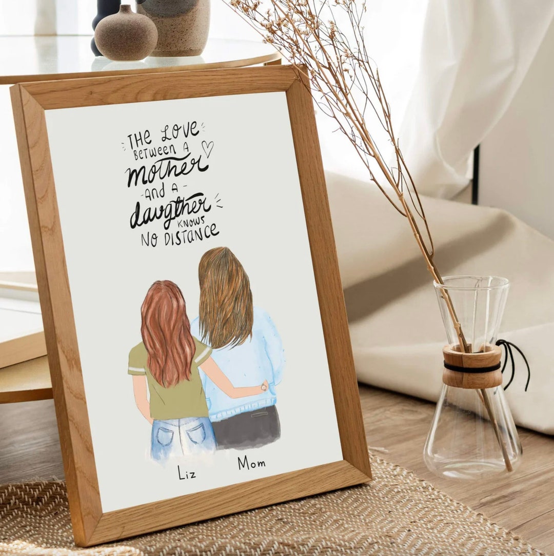 Personalized Wall Art Mother and Daughter, Christmas Gifts, Mom ...
