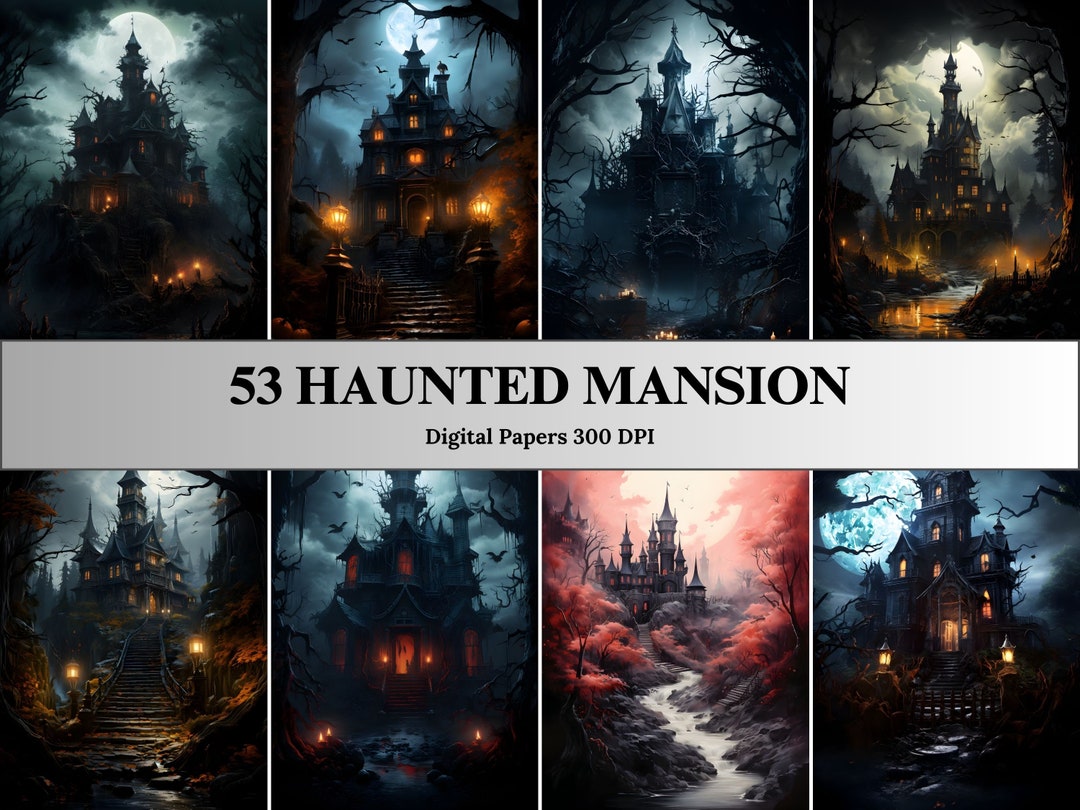 Haunted Mansion Printable Digital Paper 53 JPG Junk Journal - Etsy