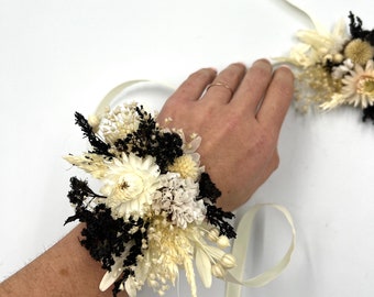 ★EMS★ CORSAGE FLAT BAGBLACK/IVORY White And Black Corsage