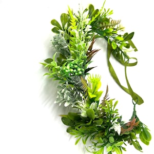 Elegant Greenery Floral Crown | Headband for Weddings and Bride Accessories | Flower Headband Girls