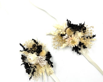★EMS★ CORSAGE FLAT BAGBLACK/IVORY White And Black Corsage