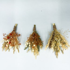 Boho Rust Terracotta boutonniere,Burnt Orange Boutonnieres, Fall Autumn wedding mini bouquet, Dried flower grooms boutonniere